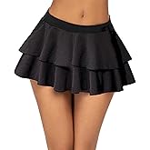 Avidlove Womens Pleated Mini Skirt Solid Ruffle Lingerie Skirts Layered Y2K Plaid Outfit for Schoolgirl Role Play XS-4XL