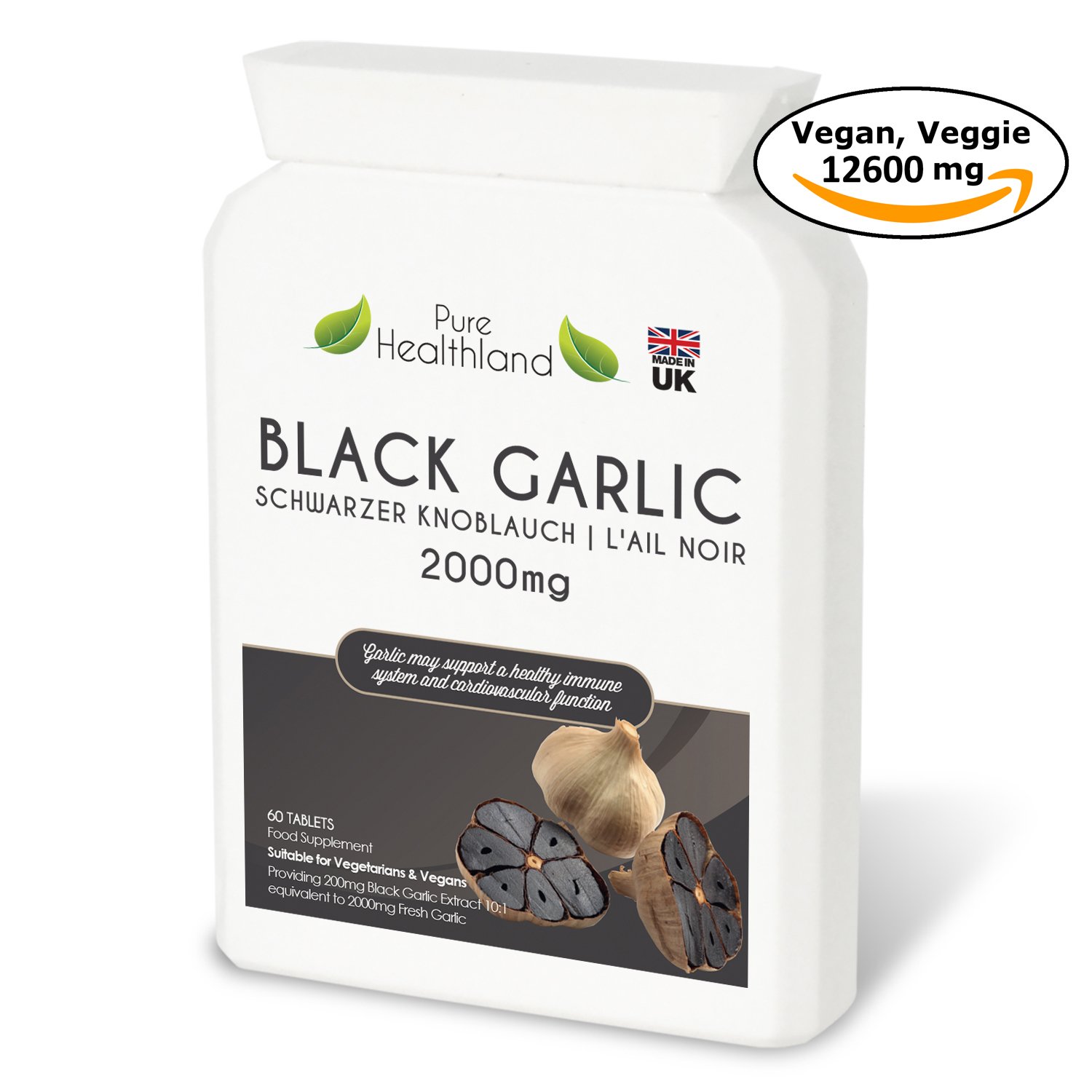 GLUTEN FREE ODORLESS Black Garlic Supplement Pills For MEN WOMEN. High