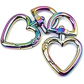 VersaKits 8 Pcs Heart Keychain Clasps Heavy Duty Swivel Lobster Push Gate Snap Hooks Charms Trigger Clips