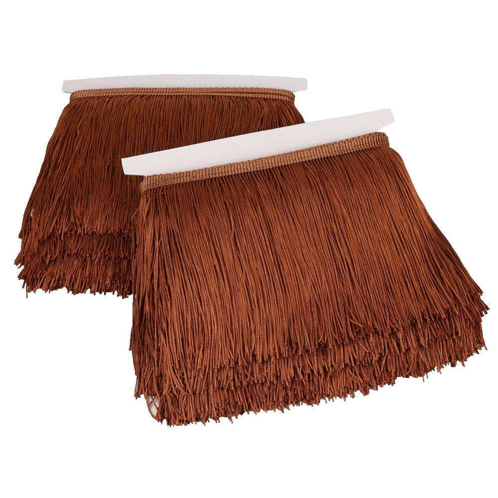 Fringe Trim Lace Polyerter Fibre Tassel 6 inch（″） Wide 10 Yards Long for Clothes Accessories and Latin Wedding Dress and DIY Lamp Shade Decoration Black White Red Gold Blue Pink Grey (Coffee)