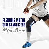 Lexniush Knee Support Sport Brace with Patella Gel Pads Stabilizers Black L view 5