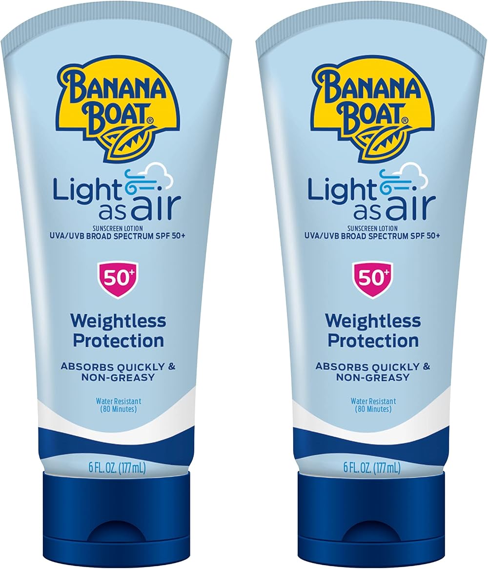 Banana Boat Light As Air SPF 50 Reef Friendly Sunscreen Lotion Twin Pack 6oz