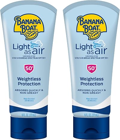 Banana Boat Light As Air SPF 50 Reef Friendly Sunscreen Lotion Twin Pack 6oz