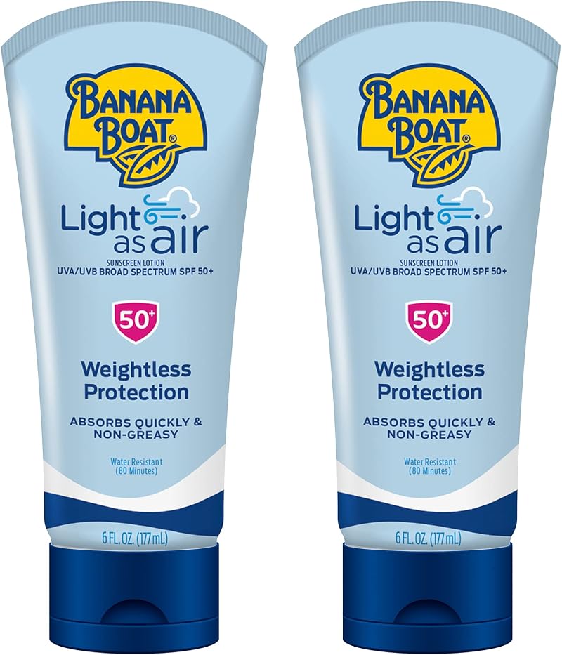 Banana Boat Light As Air SPF 50 Reef Friendly Sunscreen Lotion Twin Pack 6oz