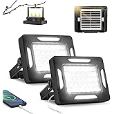 LED Solar Portable Camping Lights with Stand dimmable, 2000LM, Solar Rechargeable Work Lights with Magnetic,IP67 Waterproof, 5 Light Modes Portable Flood Light, Camping Lantern for Indoor Outdoor