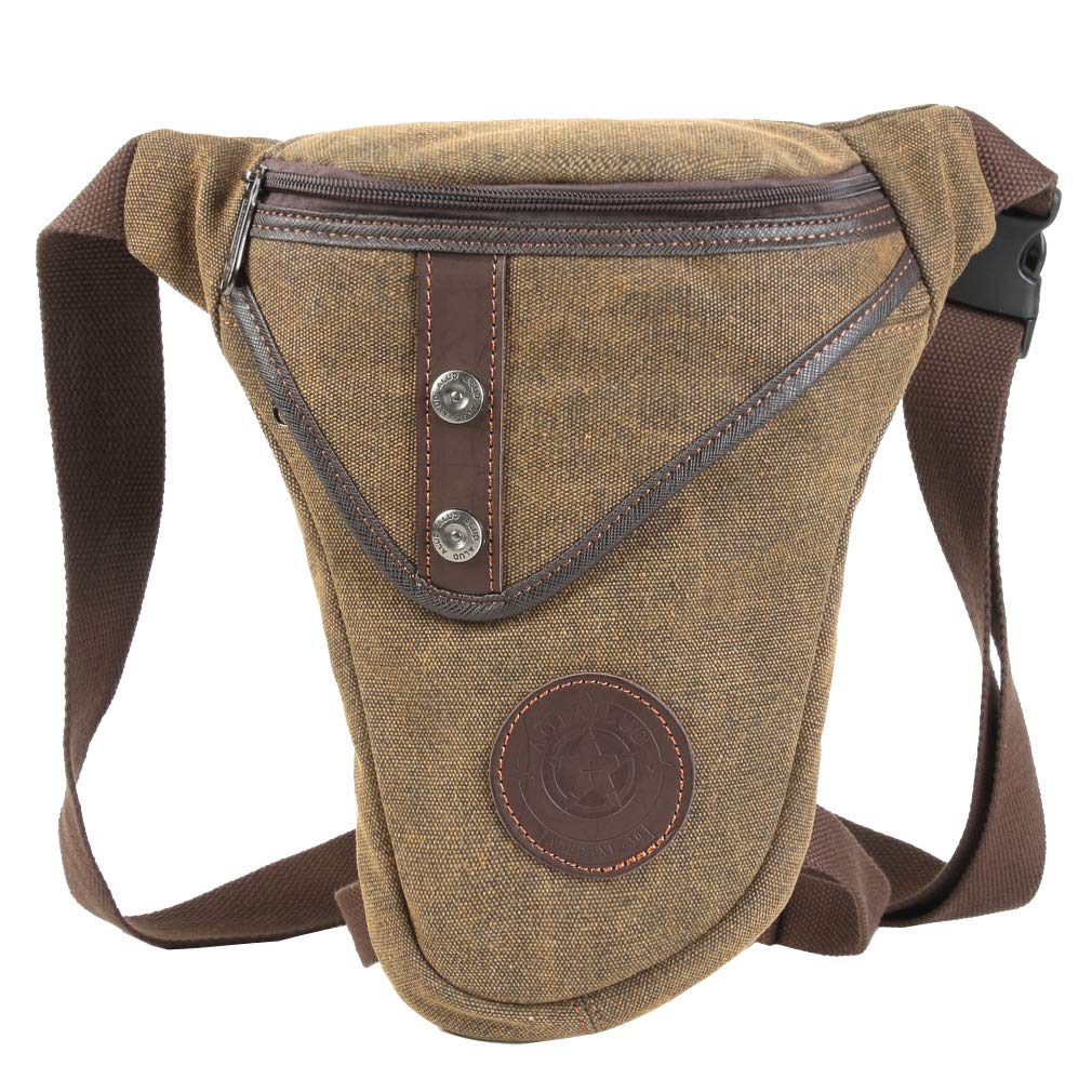 Drop Leg Bag for Men Women, #26Brown, 21cm(W)x4cm(D)x29cm(H)(8.2"x1.5"x11.4") approx;, Daypack Backpacks