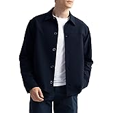 HISDERN FLEX 531 Men's Button Down Shirt Jacket Comfy Lightweight Design for Business Casual and Social Events with Pockets