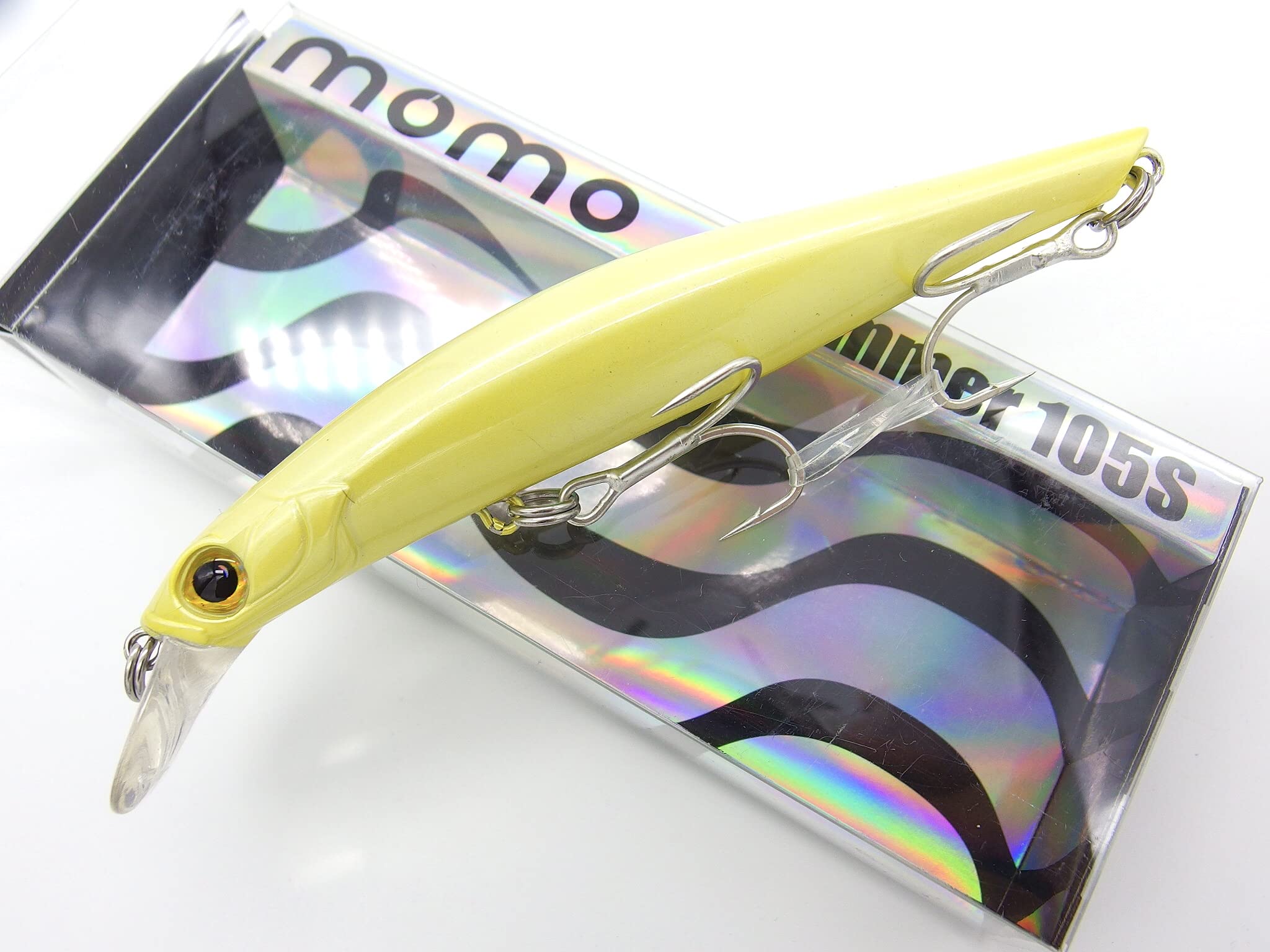 momolures - ULTIMA ARTIST SWIMMER 105mm Sinking Minnow for Bass, Seabass, Pike, Trout, Salmon lure fishing (PEARL WHITE)