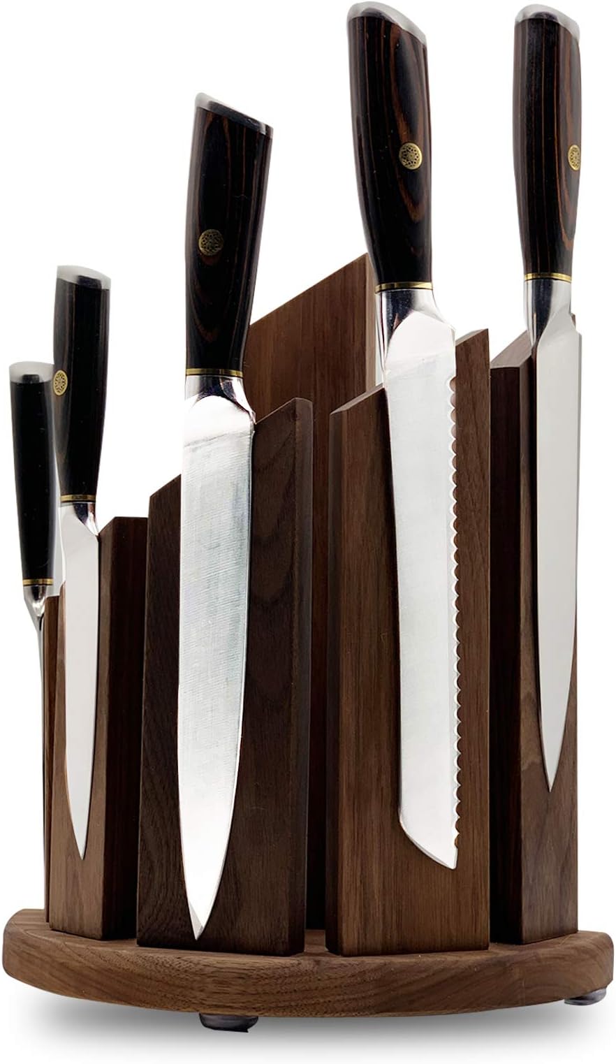 Walnut Wood Magnetic Knife Block, Made of Real Walnut Wood, Encrusted With Magnets To Beautifully Showcase Your Knives