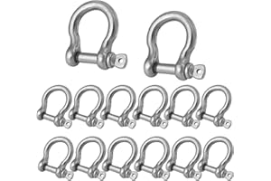 YOUNTHYE 14 PCS Clevis Shackle 5/16 Screw Shackle Stainless Steel M8 Chain Shackle Bow Shackle Clevis Heavy Duty Screw Pin Sh