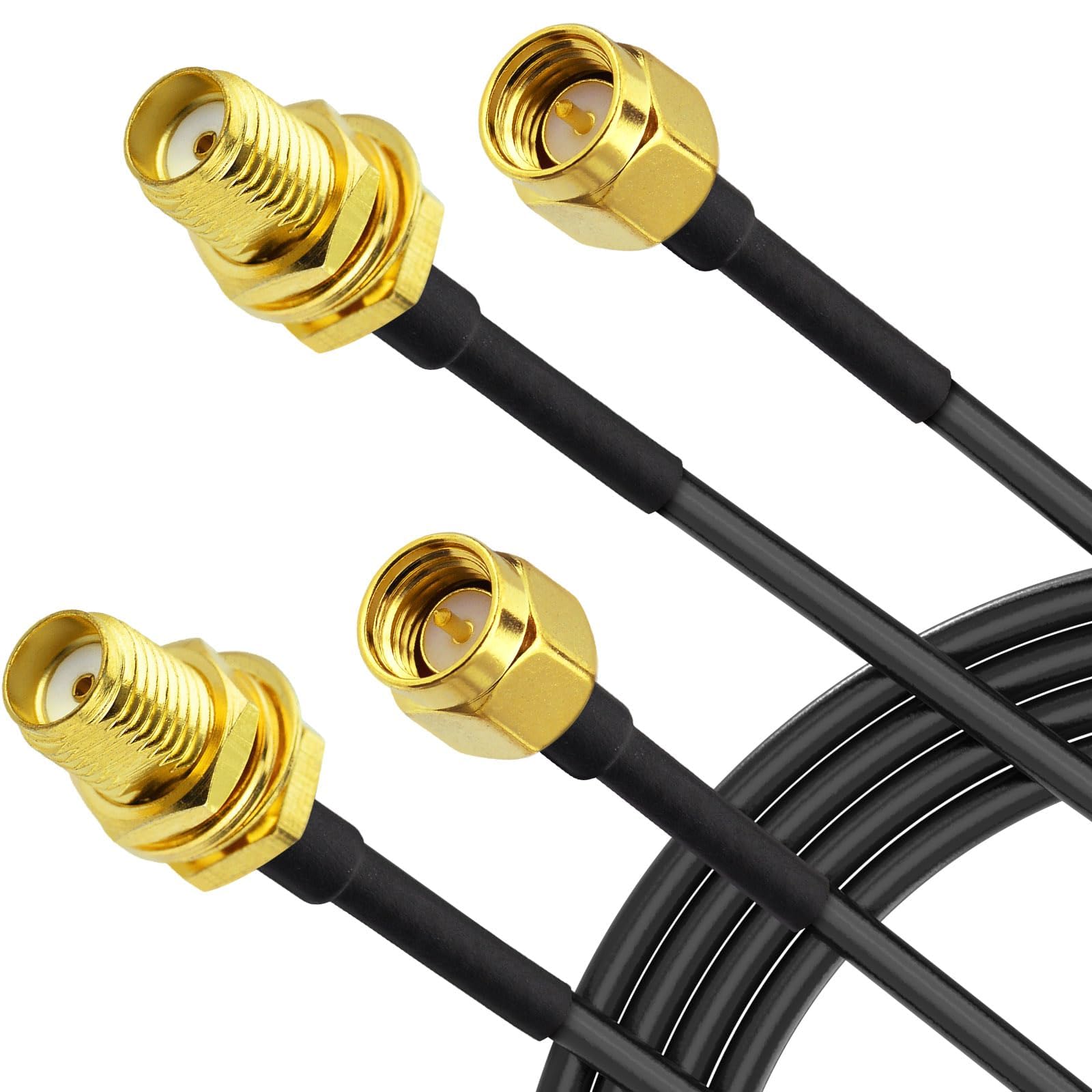 Superbat SMA WiFi Antenna Extension Cable 2m,2Pcs Male to Female RG174 Coaxial Cable 50ohm for 4G LTE Router, Gateway Modem, PCIe Network Card, RTL-SDR USB Dongle Adapter, GPS/WiFi/SDR Equipment etc — image 1