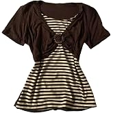 Y2k Grunge Shirts Alt Emo Clothes Women Whimsical Goth Short Sleeve Top