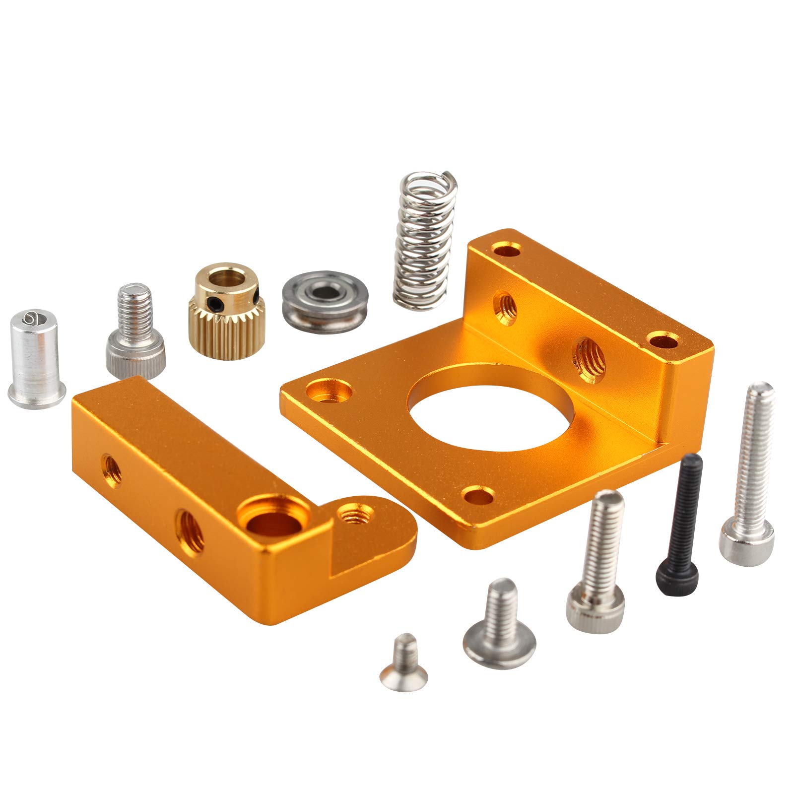 Jopto MK8 Bowden Extruder Accessories, Short Handle 3D Printer Parts MK8 Extruder Aluminum Frame MK8 Extruder Drive Feed DIY Kit Compatible with Reprap Delta Prusa i3 3D Printer