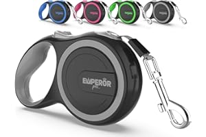 Emperor Pets 26 ft Retractable Dog Leash - Heavy Duty Retractable Pet Leash with Anti-Slip Grip - Reflective Dog Leash Tape for Medium to Large Dogs up to 100 lbs -GY26