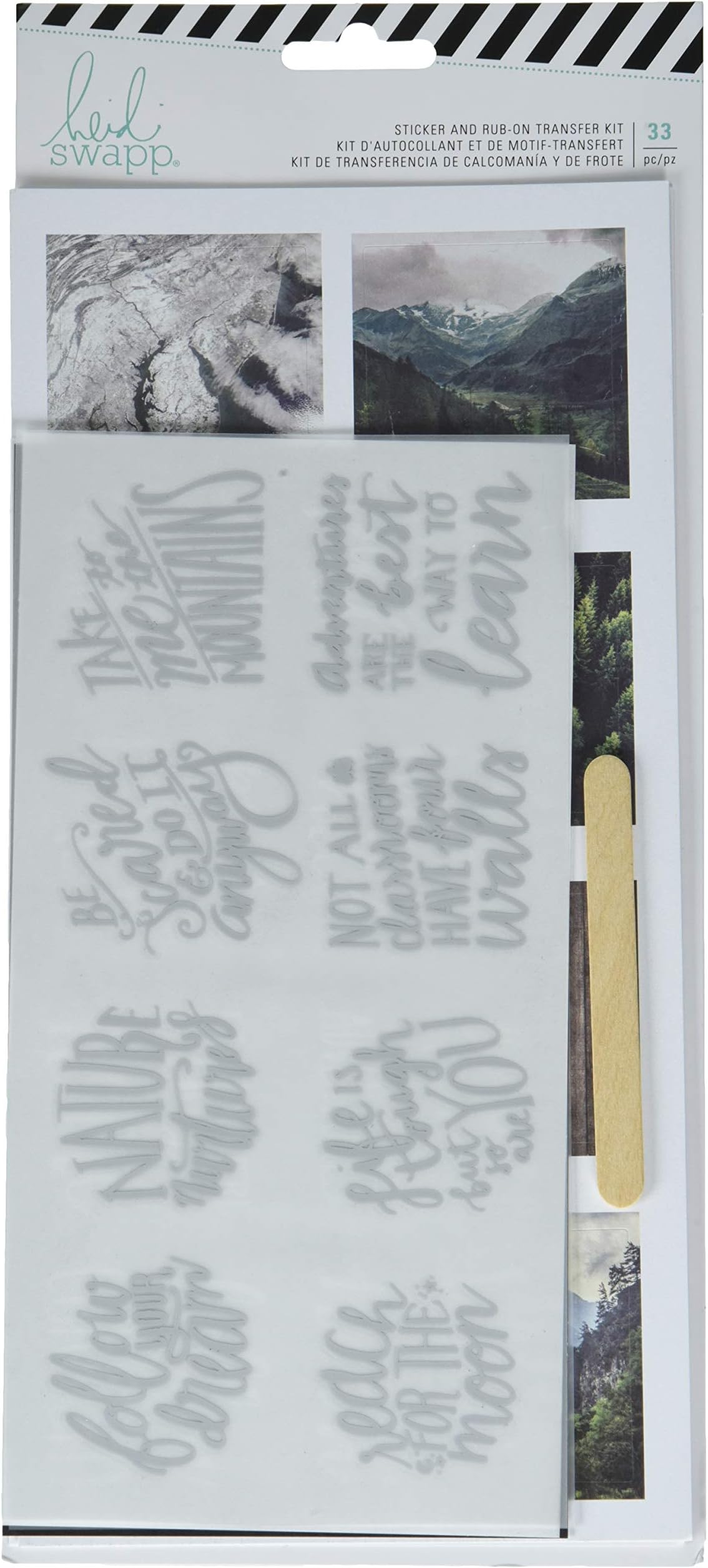 Heidi Swapp314701 Wolf Pack-Sticker and Rub-On Transfer Kit-Silver Foil (33 Piece), Multi
