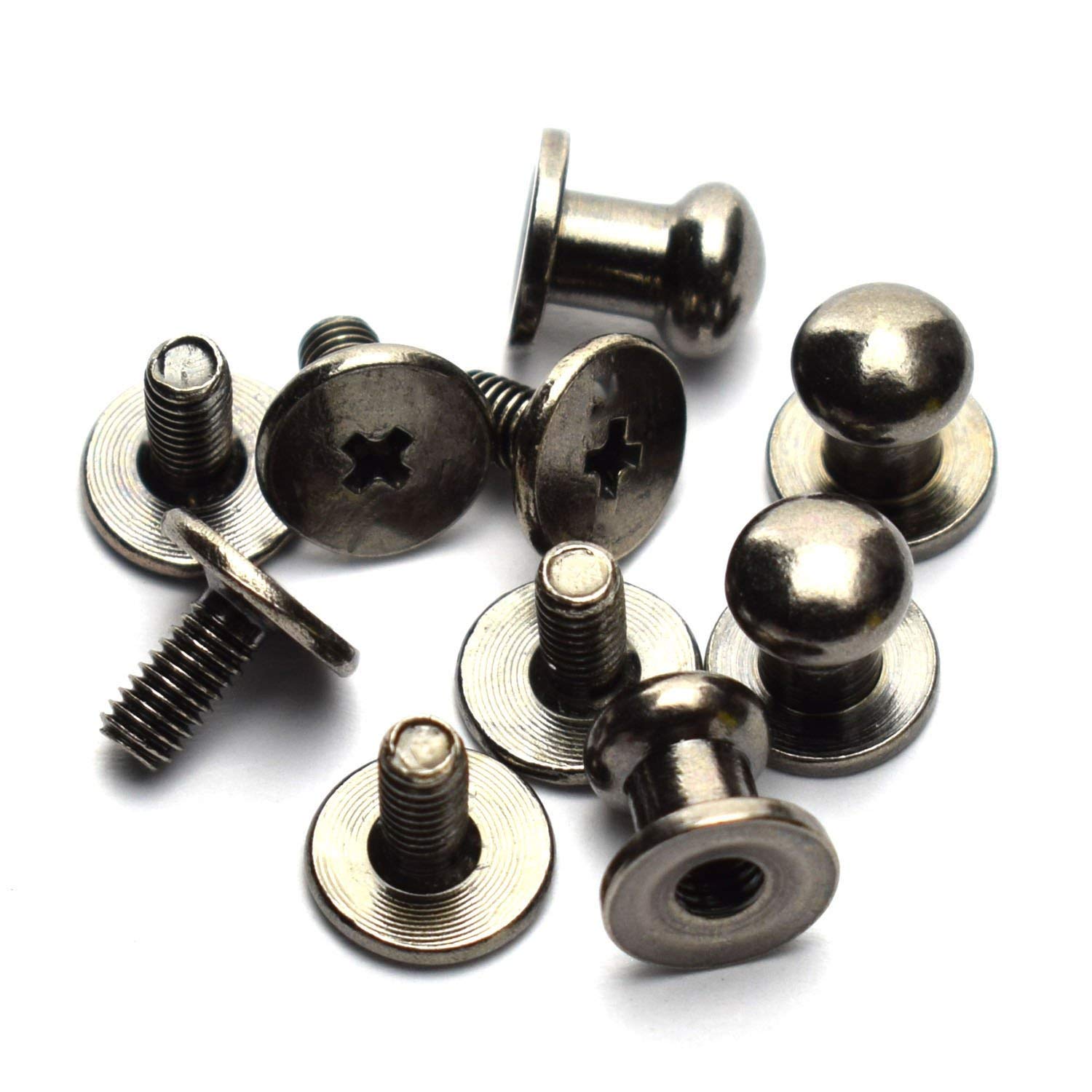 Head Button, 30 Pack Round Head Button Stud 6x8x8mm Screw Back Spots Nail Rivet for