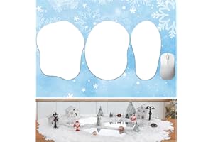 Wesiti 3 Large-Sized 9.8inch Christmas Village Mirror Lake Landscape Accessories, Desktop Decoration, Holiday Ice Pond for Christmas (Style 1)