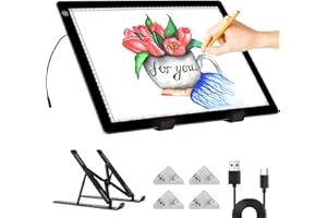 TSOCOS A3 Light Pad for Diamond Painting - Tracing Light Box with Stand, Stepless Dimmable 3 Levels Brightness Light Board, Ultra-Thin LED Light Pad for Weeding Vinyl, Drawing, Diamond Painting, Sketching