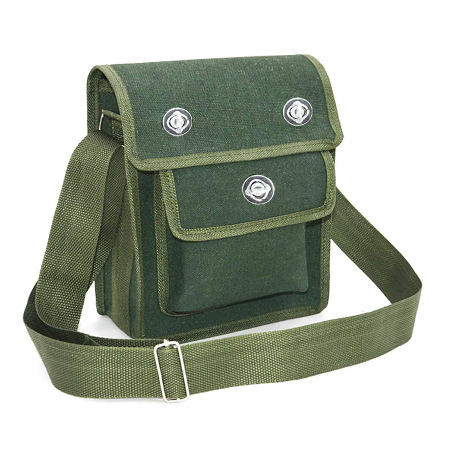 Tool Bag, Multi Layer Canvas Tool Pouch with Shoulder Strap, Small Size Thickened Waterproof Storage Tool Bag for Woodworker Electrician Carpenter