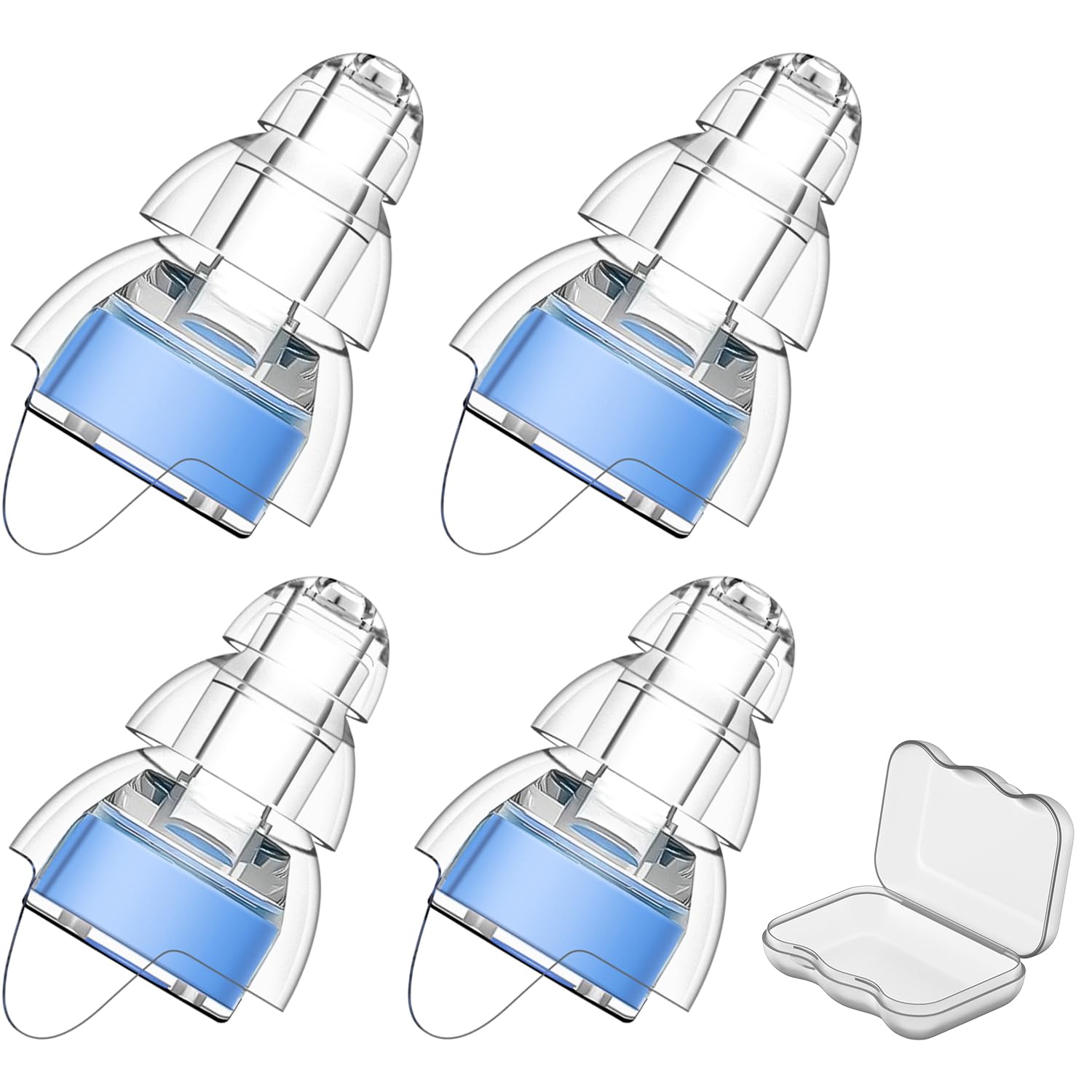 Photo 1 of Link Dream Ear Plugs for Concert Noise Cancelling Silicon Earplugs 2 Pairs with Storage Case 24dB Noise Reduction(Blue, Standard+Small)