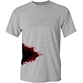 Blood Splatter Zombie Slash Halloween Costume T Shirt Funny Scary Horror Movie Graphic Tee Novelty Bloody Zombie Youth T Shirt YM Sp Grey