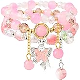 Jardme Butterfly Crystal Bracelets for Women Teens, Trendy Beaded Stretch Stackable Boho Bracelets, Jewelry Gifts for Birthday Christmas Graduation