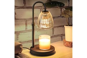 LINSTAINE Dimmable Candle Warmer Lamp with Timer Adjustable Height, Birthday Gifts for Women, Home Decor Housewarming Gifts for Mom, Modern Electric Wax Melt Warmer for Scented Jar Candles, Black