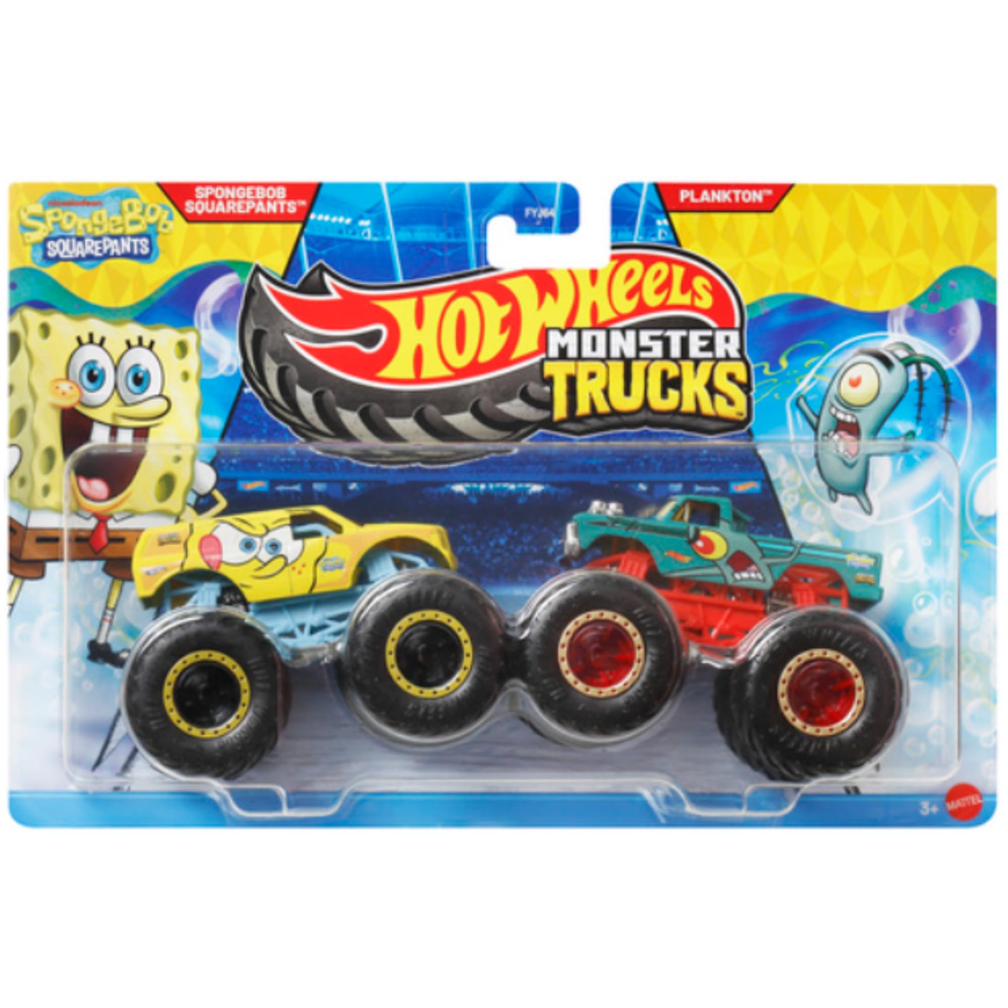 Hot Wheels Monster Trucks Demolition Doubles (Spongebob & Plankton JLV88)
