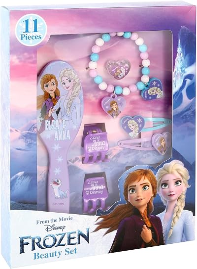 TDL 11pc Frozen Anna Elsa Beauty Set Girls Jewellery Hair Accessories Gift