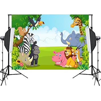 Aisnyho Jungle Safari Backdrop Forest Animal Themed Amazon Co Uk