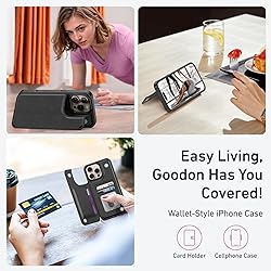 Goodon for iPhone 16 Pro Max Case Wallet - Flip