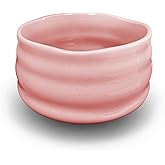 AIYICIII Ceramic Matcha Bowl, Handmade Japanese Green Tea Cup,Matcha Tea Whisk Bowl For Ceremony Chawan 500ml 17oz (Pink)