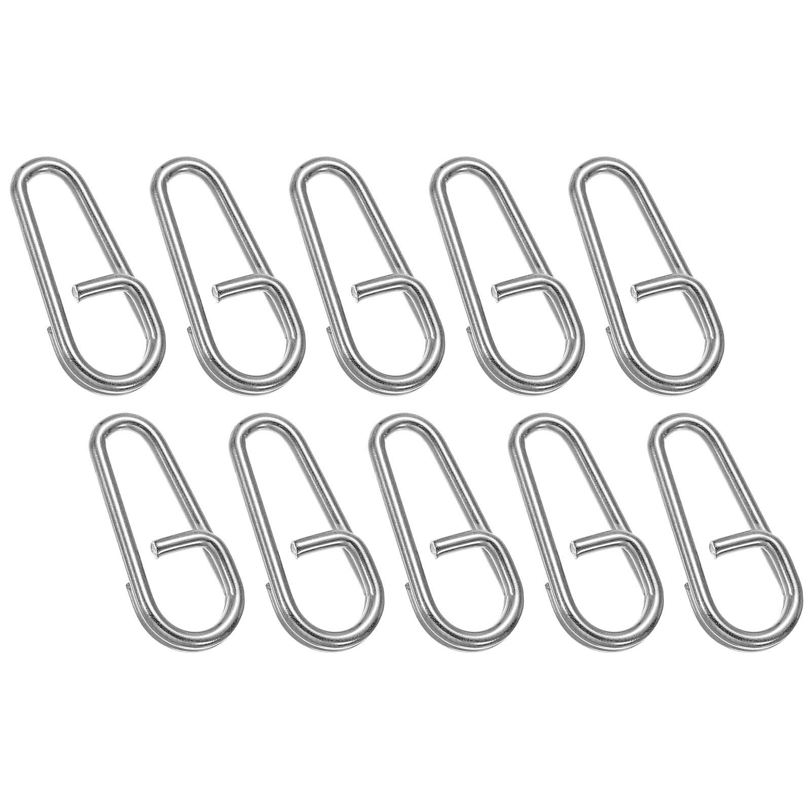 PATIKIL 0.8 x 0.35 Inch Fishing Snaps Clips, 50 Pack Stainless Steel Oval Split Rings Fishing Fishing Tackle Quick Change for Freshwater Saltwater, Silver