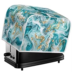 Coldinair Teal Gold Marble Print 4 Slice Toaster