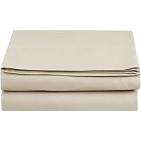 Elegant Comfort Flat Sheet Wrinkle-Free Egyptian Quality 1-Piece Flat Sheet, King Size, Cream