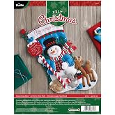 Bucilla 86707 Felt Applique Stocking Kit, 18", Santa Stop Here,