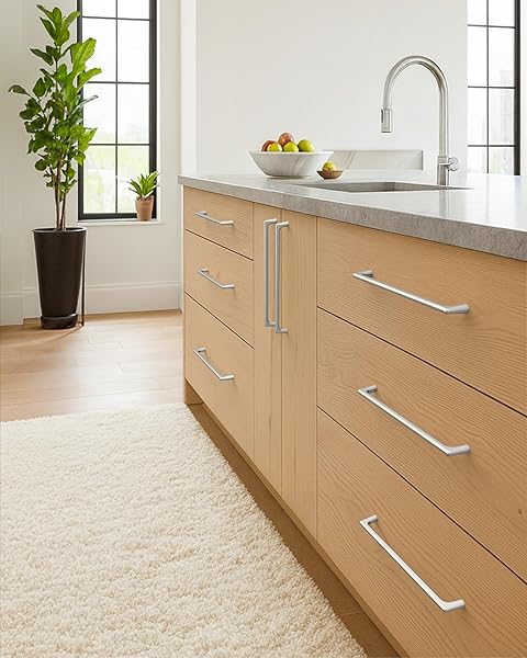 COINKOLY 10 PACK 5″(128MM) SATIN NICKEL CABINET PULLS KITCHEN DRAWER BRUSHED NICKEL CABINET HANDLES CUPBOARD HARDWARE FOR CABINETS