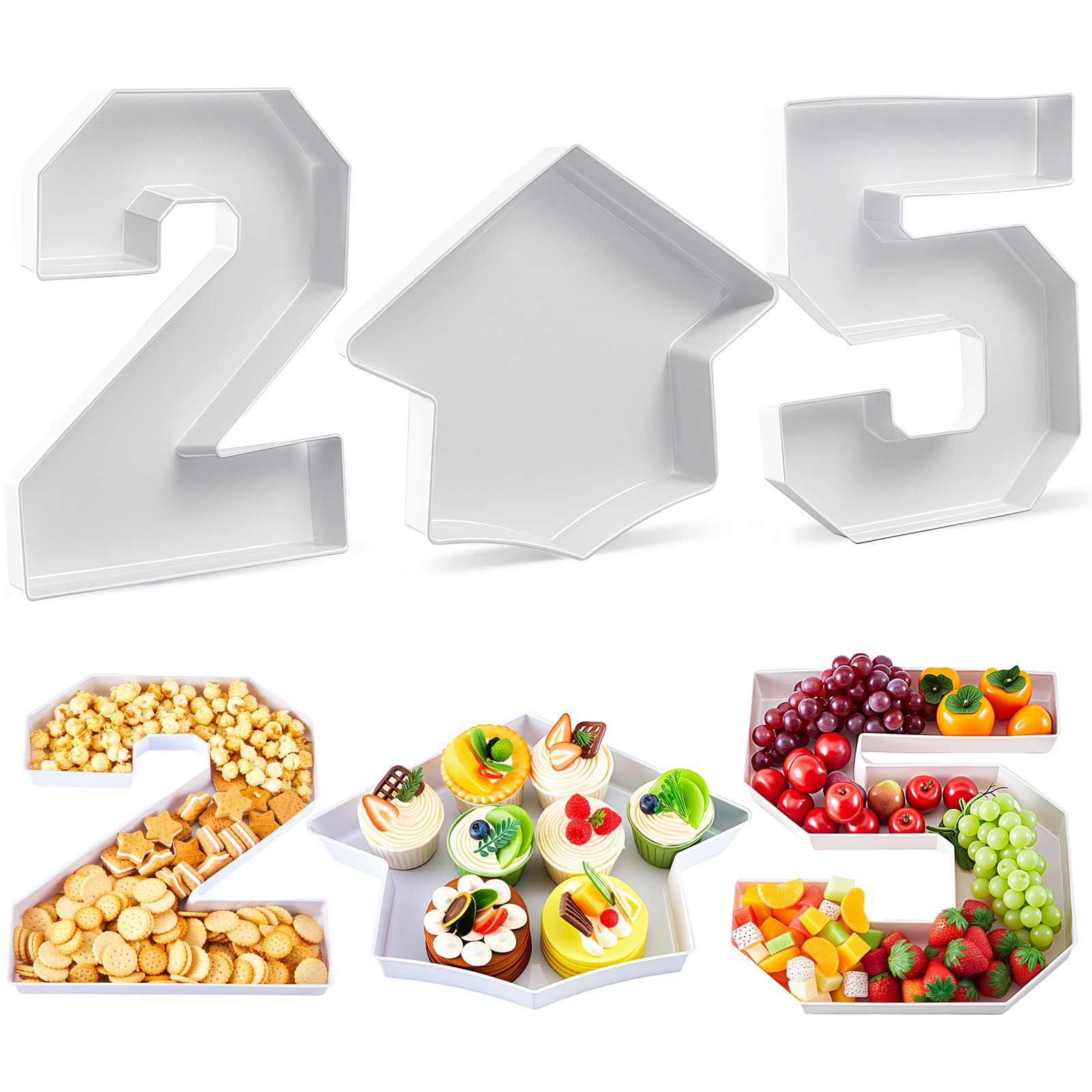 thumbnail interactive-video image 1 of 2025 Graduation Number Boxes - 4 Piece Fillable Plastic Display For Candy & Decor 1 of 5