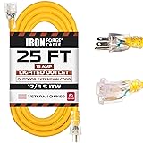 IRON FORGE CABLE 25 ft Lighted Outdoor Extension