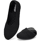 konhill Women’s Ballet Flat Shoes, Round Toe Knit Slip On Ballerina Walking Flats, Lightweight Women Dress Shoes for Work, Travel, Casual, Walking