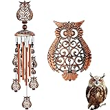 JUNQIU Owl Wind Chimes for Outside, Owl Gifts for