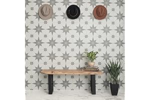SQUAREFEET DEPOT 12x12 TrueNorth Geometric Pattern Modern Encaustic Style Ceramic Wall Floor Tile (4)