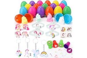 Sizonjoy 24 Pack Unicorn Filled Easter Eggs, Prefilled Easter Eggs,for Basket Stuffers Fillers, Party Favor