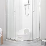 Shnuggle Toddler Bath Tub with Backrest, White/Light Grey, Anti-Slip view 7