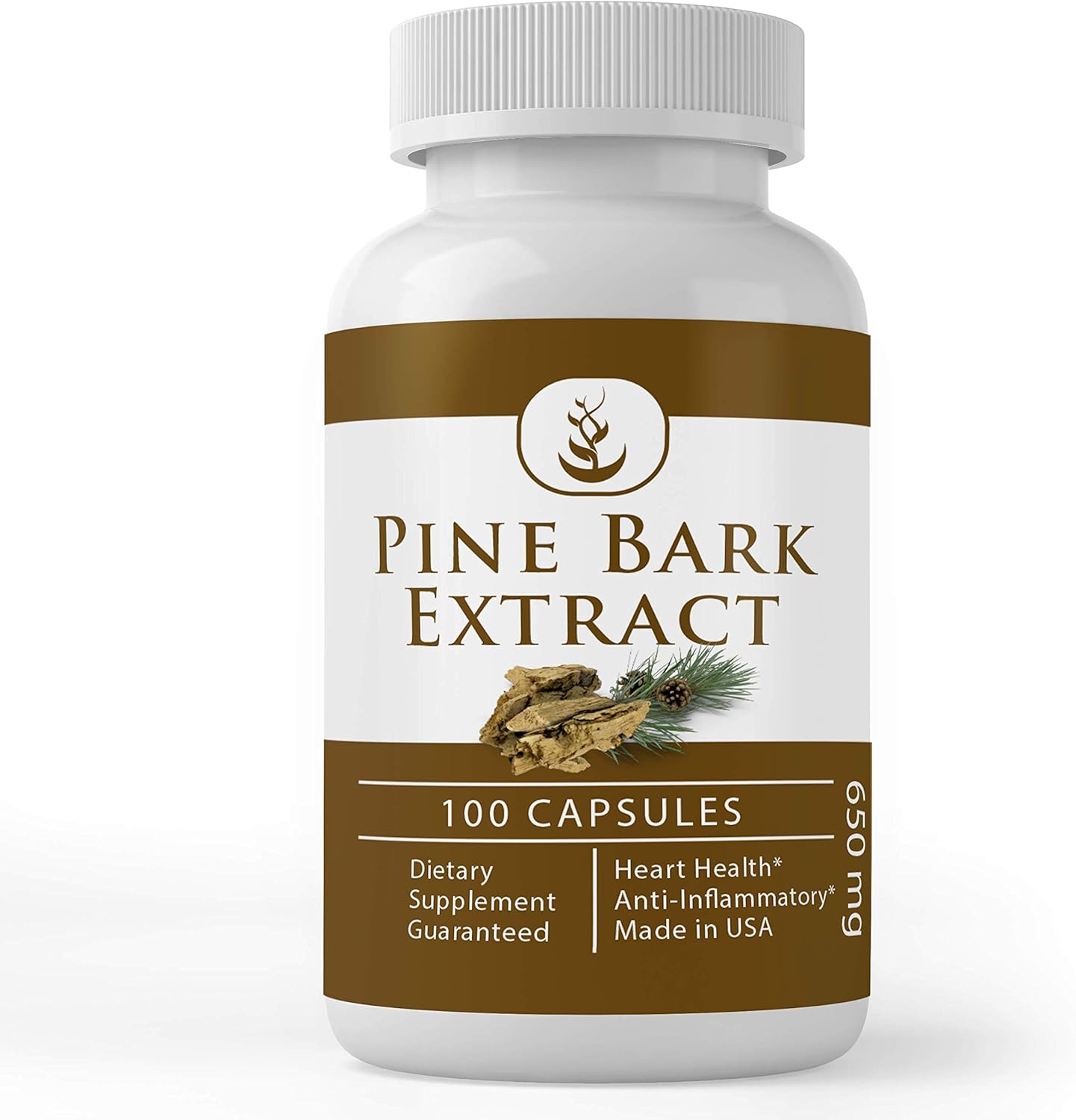 Pine Bark Extract (100 Capsules, 650 mg Serving) by Pure
