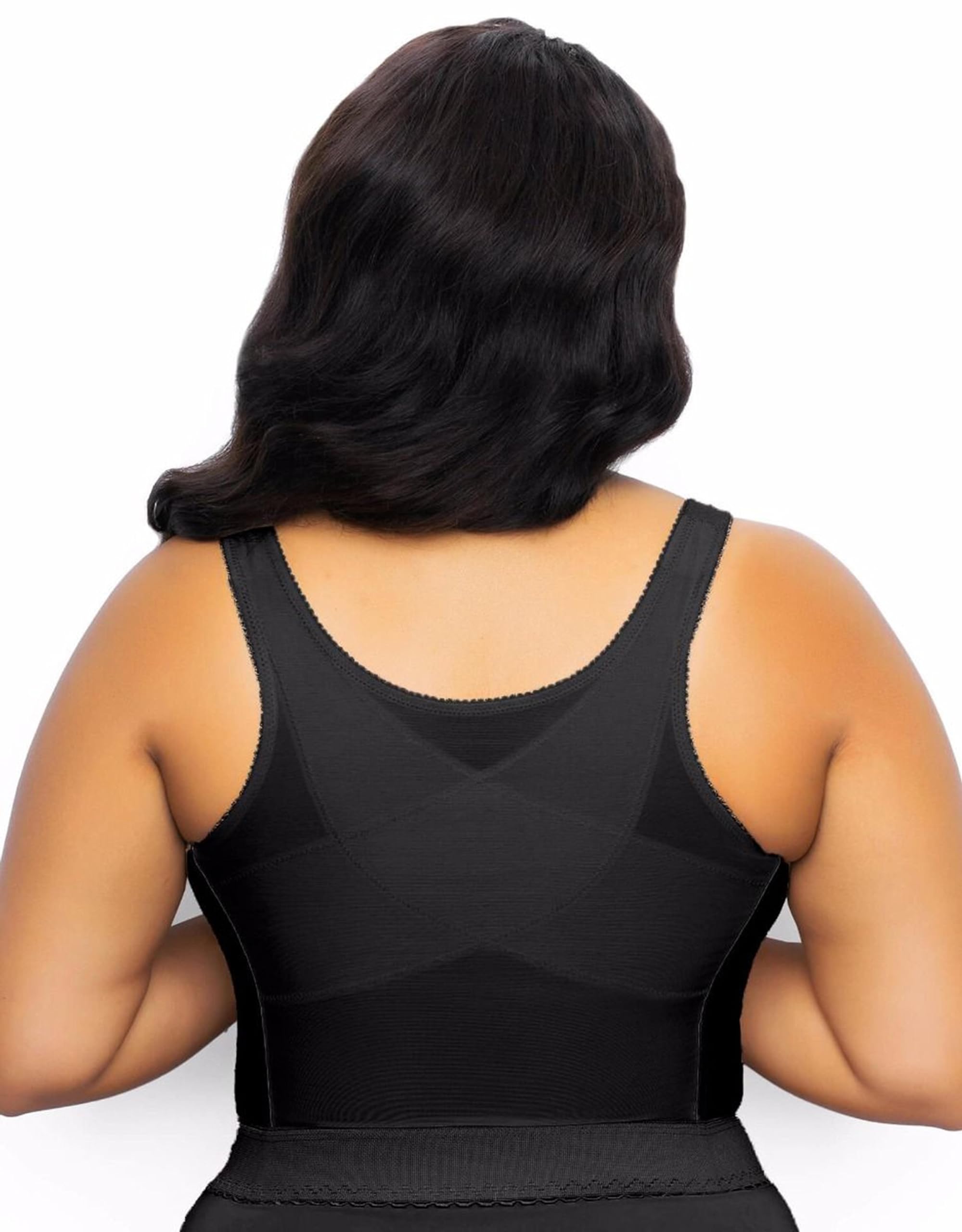 Exquisite Form 5107565 Fully Slimming Wireless Back & Posture Support Longline Bra with Front Closure & Lace