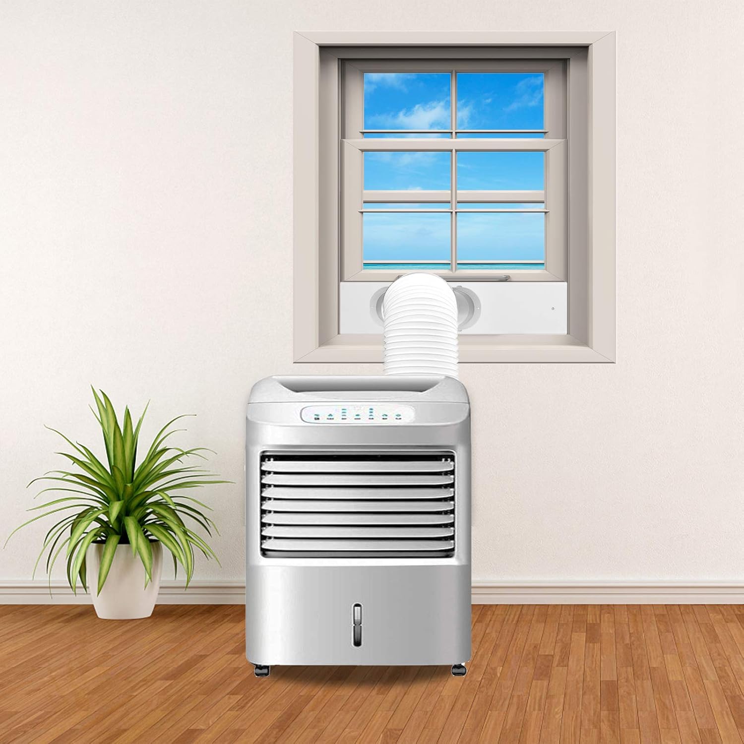 habibee Portable Air Conditioner Window Vent Kit, Kit Plate for Portable Air Conditioner, Adjustable Length Portable AC Vent Kit for Exhuast Hose of 13cm/5.1 Inch: Home & Kitchen