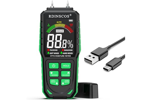 Pinless Wood Moisture Meters Drywall Moisture Detector for Lumber Concrete Building -Wall Moisture Sensor Digital Humidity Te