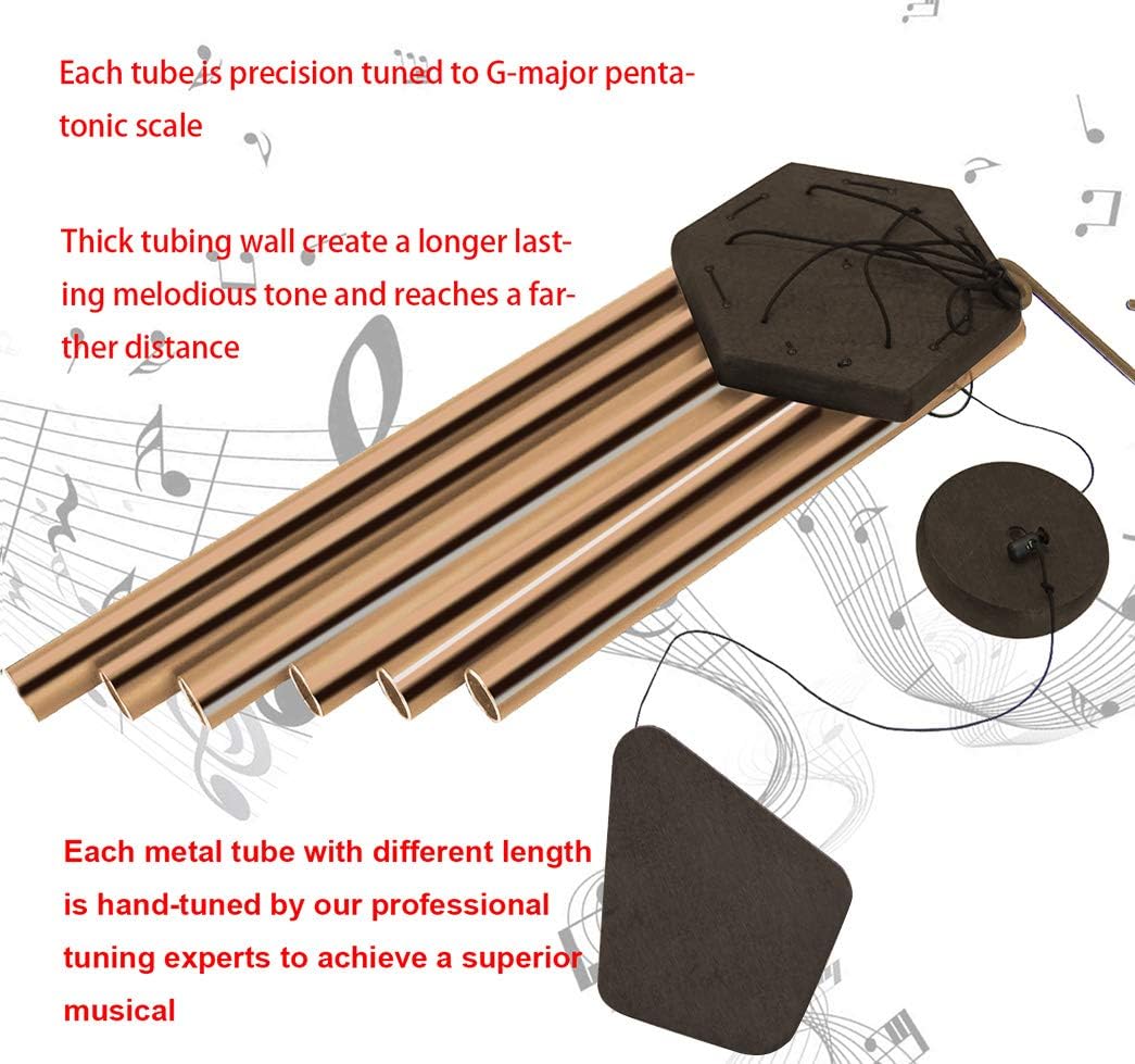 RELIANCER 31'' Memorial Wind Chime Outdoor Large Deep Tone Wind-Chime with 6 Aluminum Tubes Elegant Melodic Sympathy Chimes Windbell Home&Garden Decor Patio Balcony Gift : Garden & Outdoor