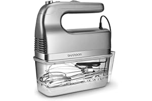 SHARDOR Hand Mixer, 350W Handheld Mixer with Storage Case 5-Speed Plus Turbo Hand Mixer Electric With 5 Stainless Steel Attac